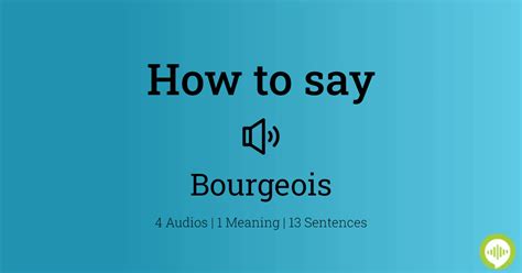 how do you pronounce bourgeois